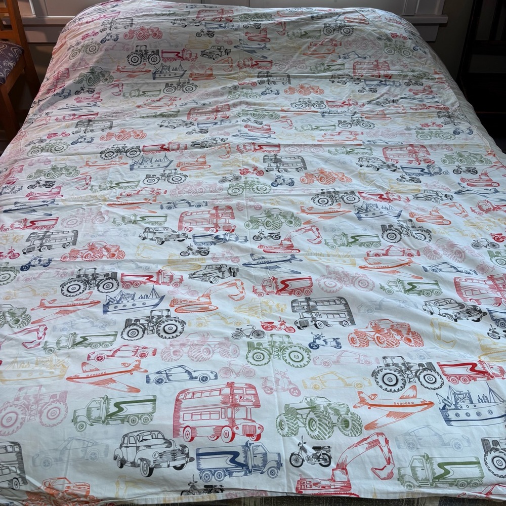 IKEA Twin 100% Cotton transportation cars trucks colorful twin duvet cover